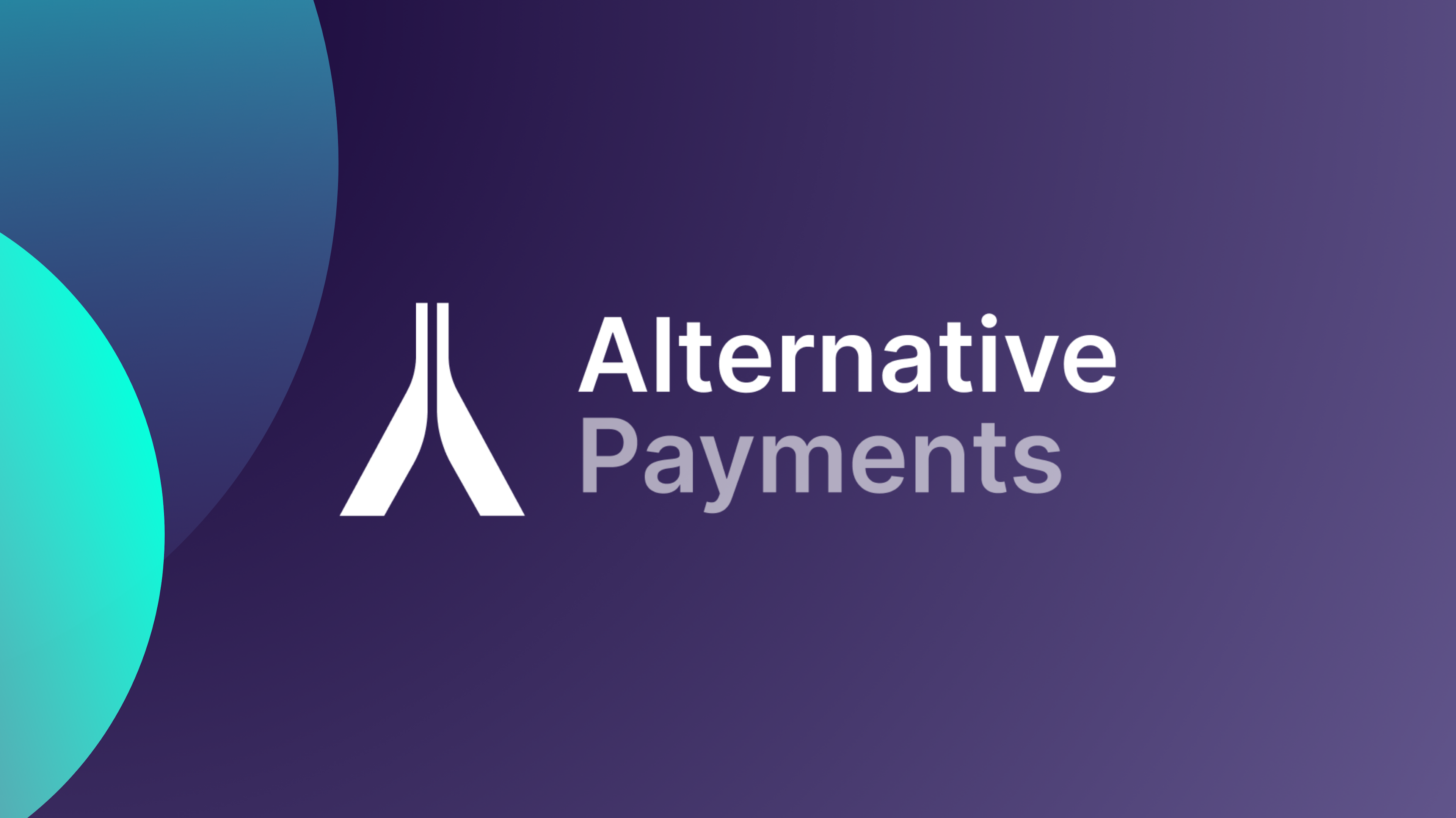 An abstract digital art image with vibrant shades of purple and blue, featuring an Alternative Payments company logo. The solution to answering what is accounts receivable